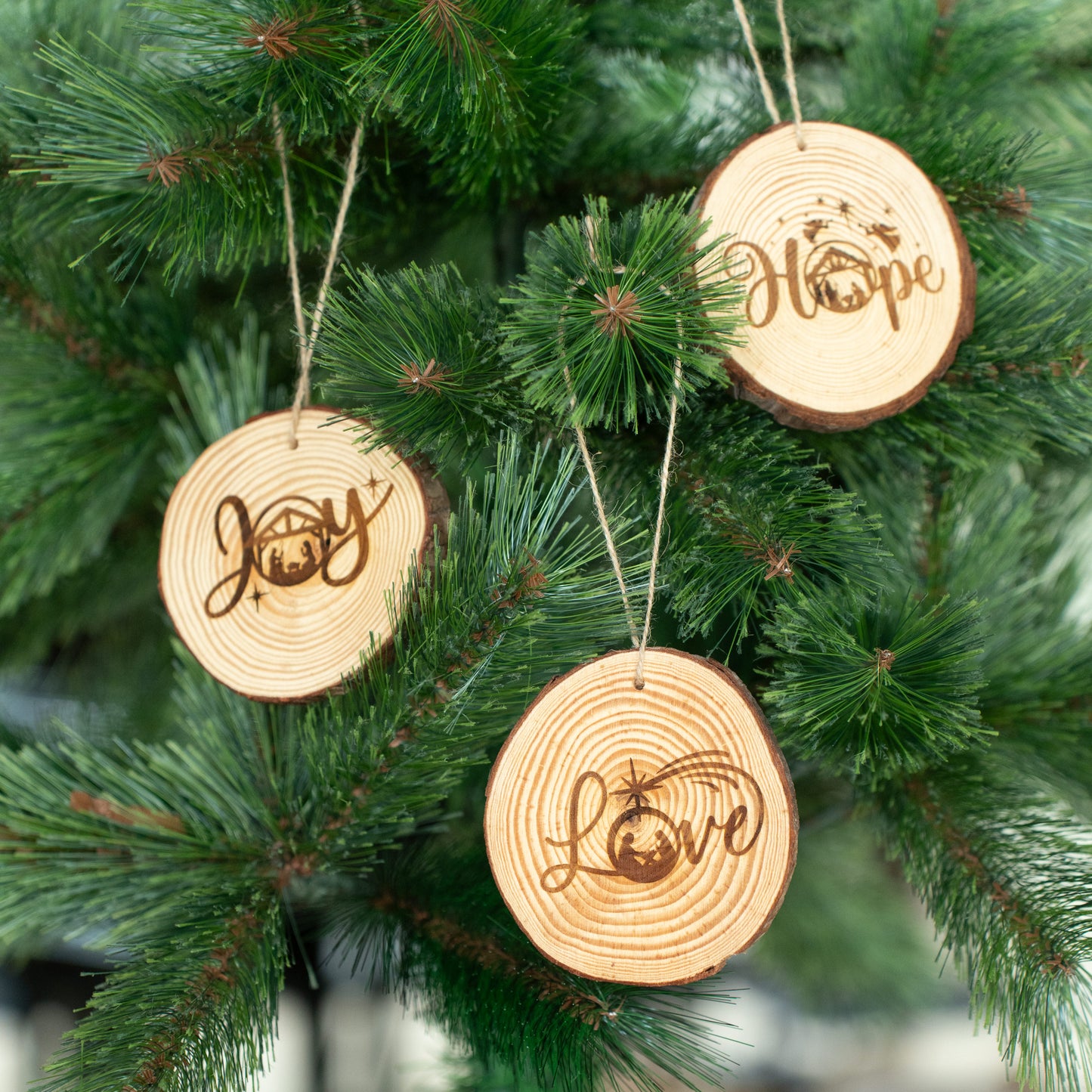 Christmas wood ornaments