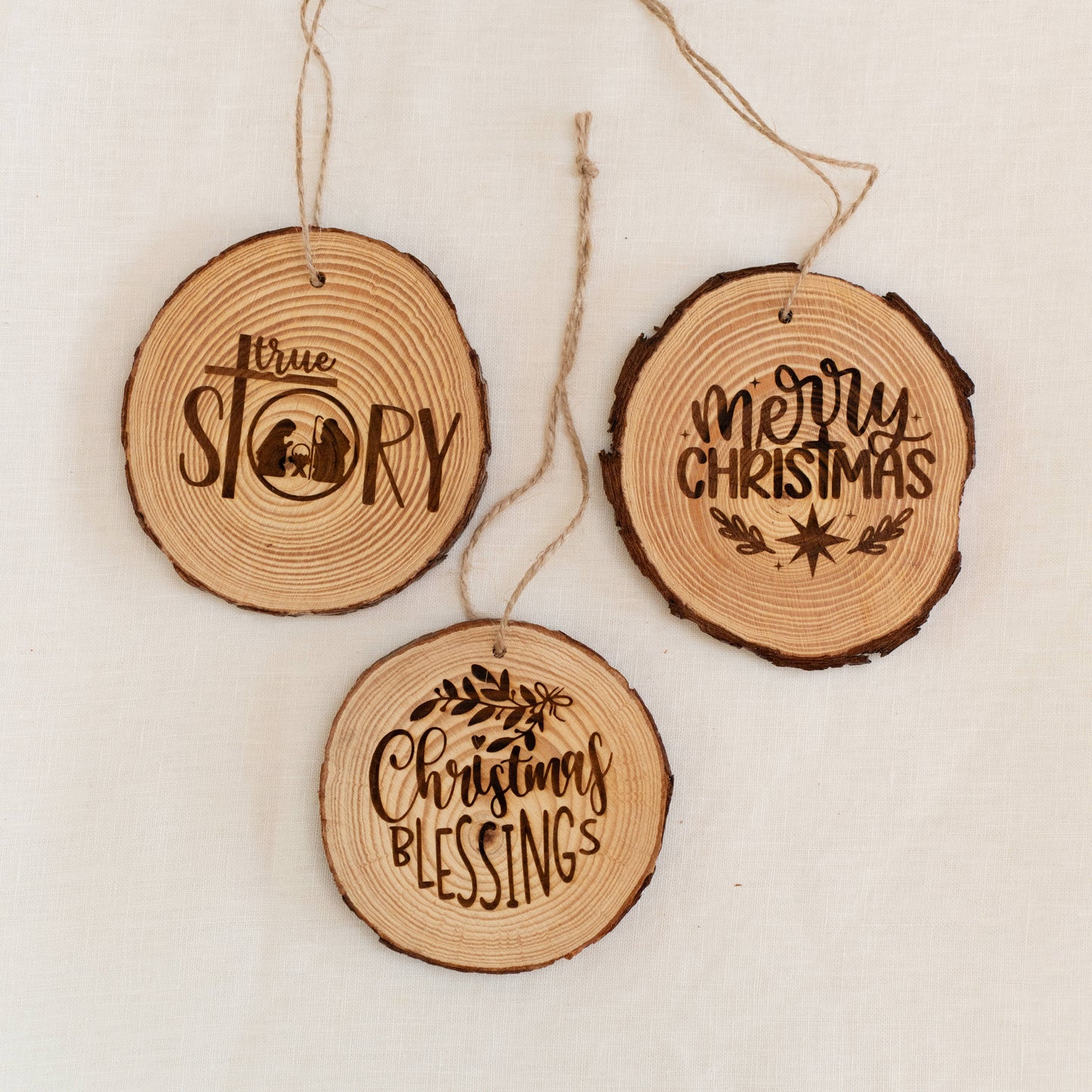 Christmas wood ornaments