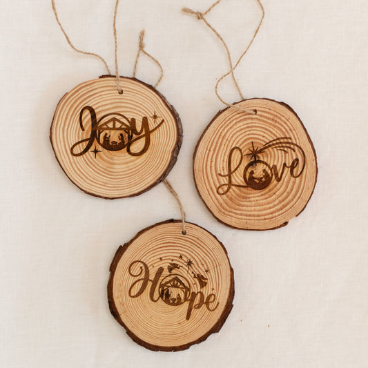Christmas wood ornaments