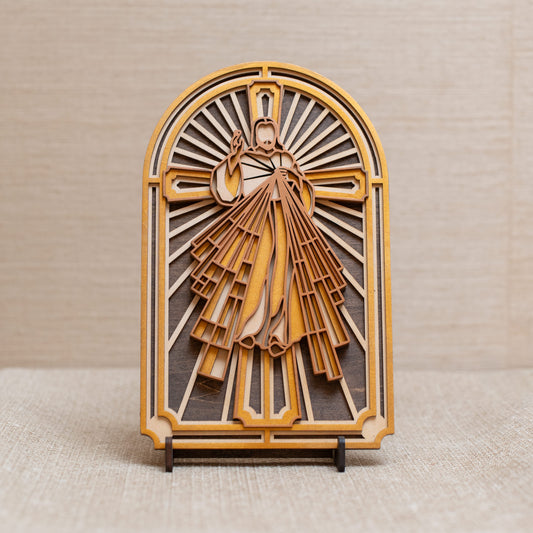 The Sacred Heart of the Divine Mercy Wood Art
