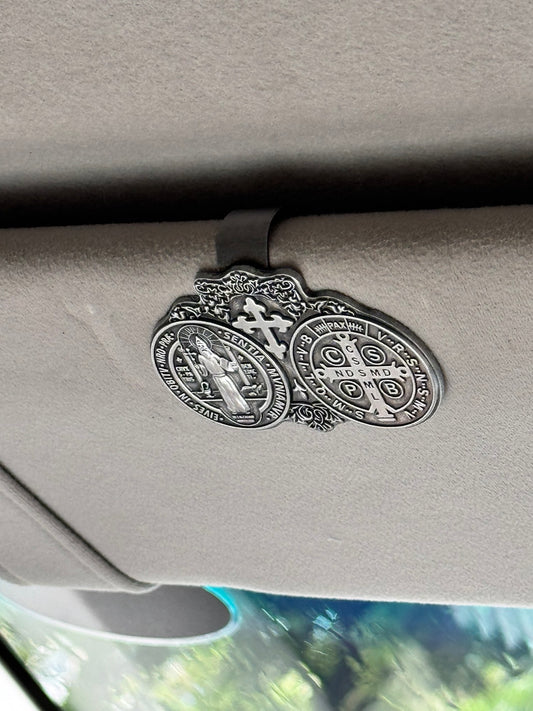 St. Benedict Car Visor Clip